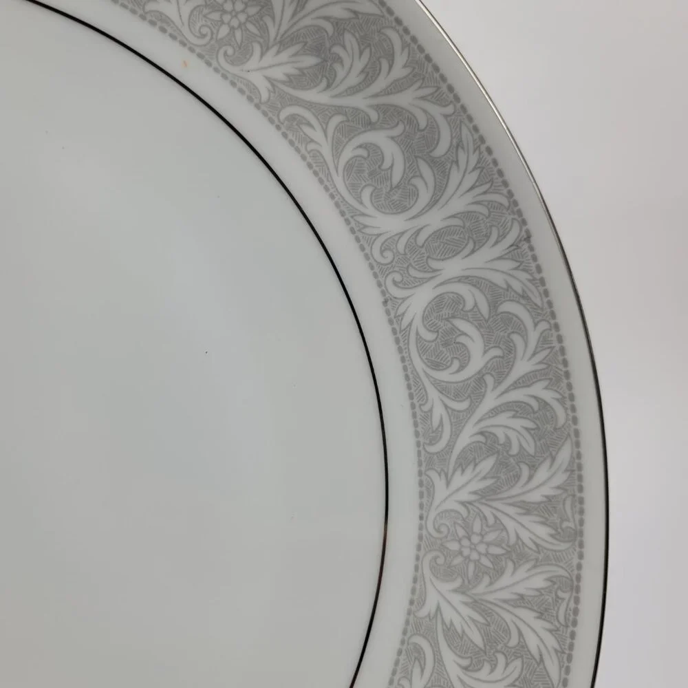 Imperial China Whitney Chop Plate White Gray Band Leaf Scrolls W. Dalton
